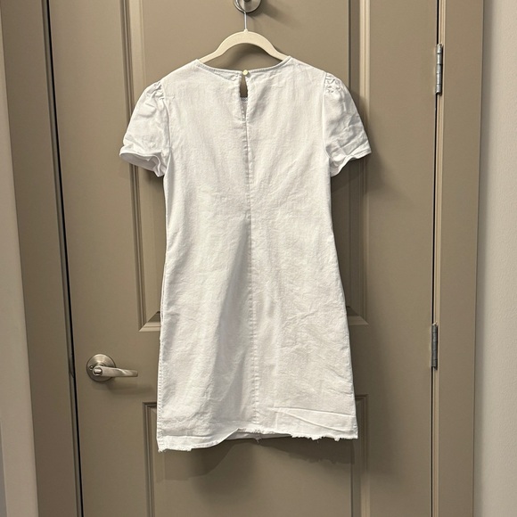 Draper James White Denim Puff Sleeve Shift Dress - Picture 6 of 6